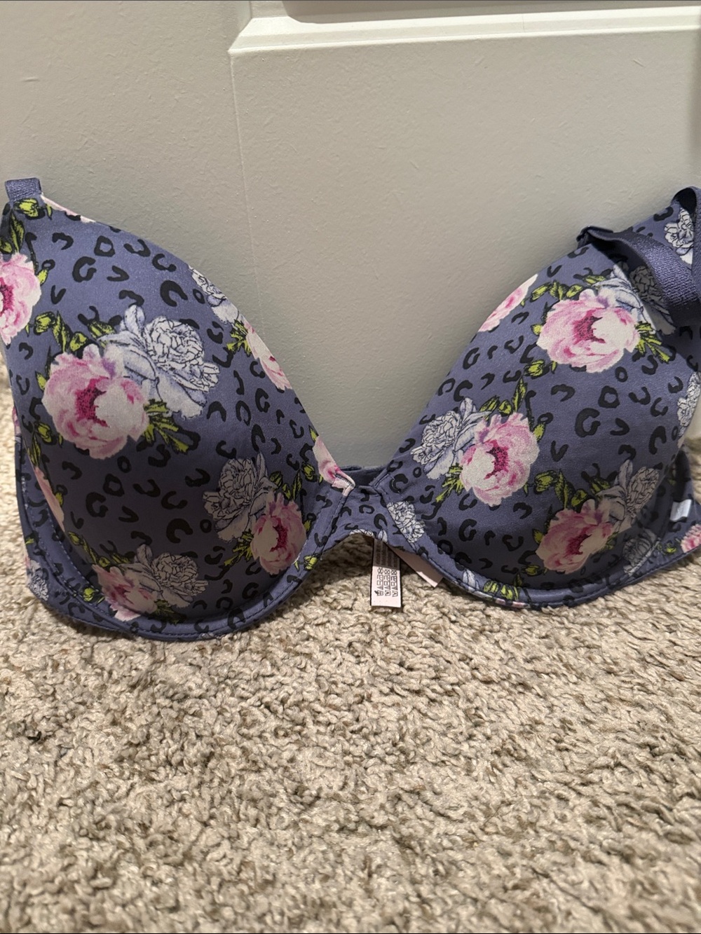 Victoria's Secret Demi Floral Padded Bra with Pink Roses